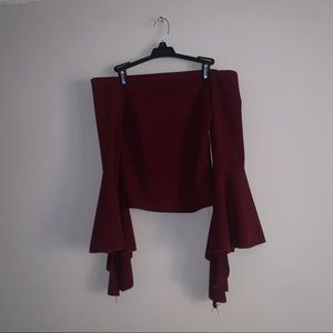 Off the shoulder bell sleeve top